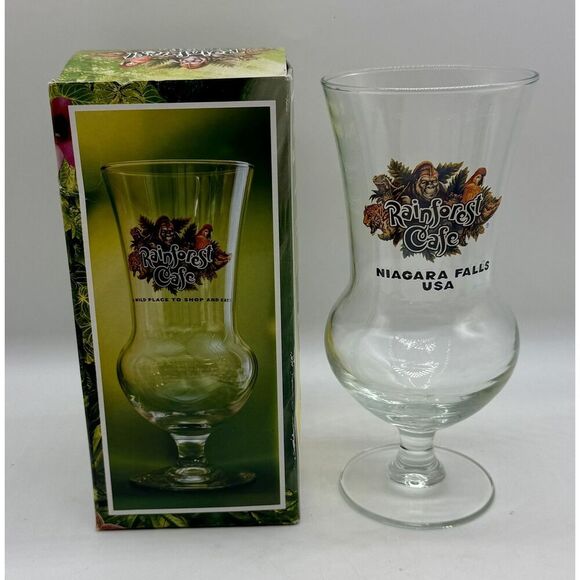 Rainforest Café Niagara‎ Falls Margarita Hurricane Cocktail Souvenir Glass NEW - Picture 1 of 5